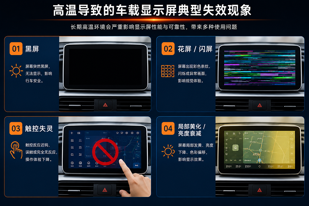 车载显示屏失效现象合集 车载显示屏失效现象合集