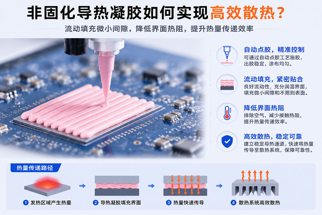 非固化导热凝胶工作原理图 非固化导热凝胶工作原理图